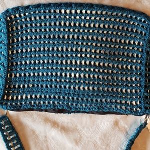 Crochet Soda Tab Teal Large Purse